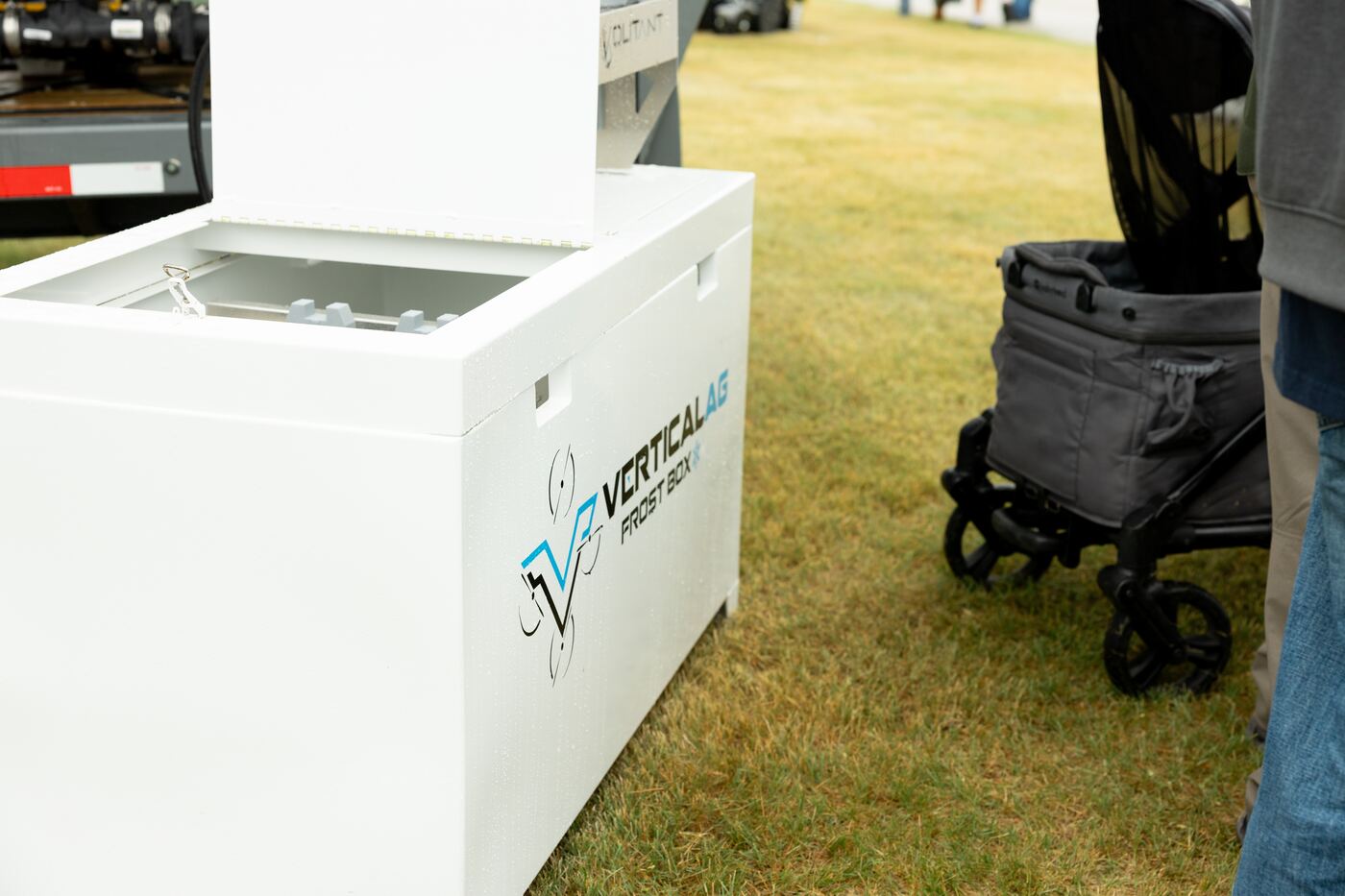 Frost Box open on the grass at a field day